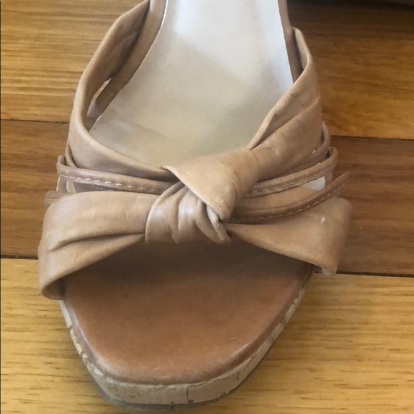 Dune London Tan Knotted Wedges - Picture 3 of 7